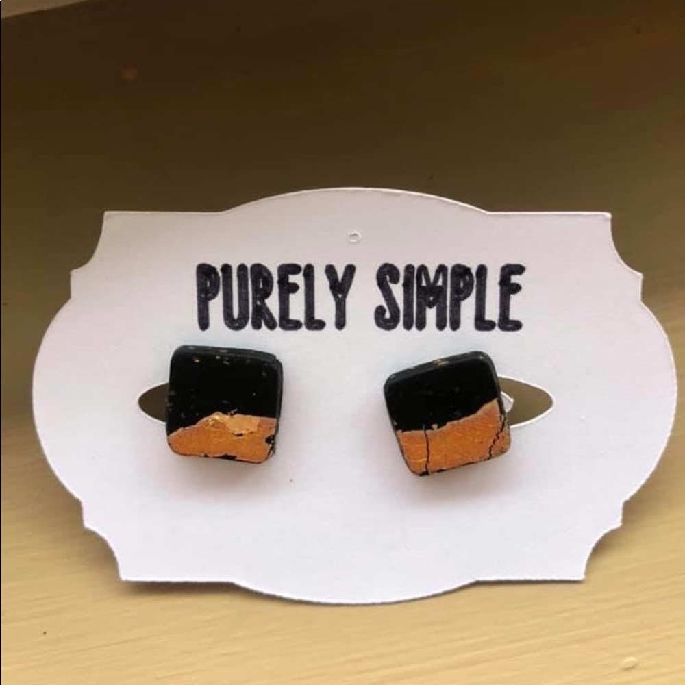 Handmade clay stud earrings
